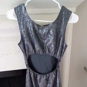 Blue/gray w/silver shimmer dress (NEVER WORN!) Open back/short